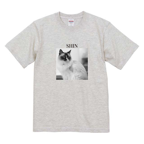 シン モノクロ写真コットンTシャツ
