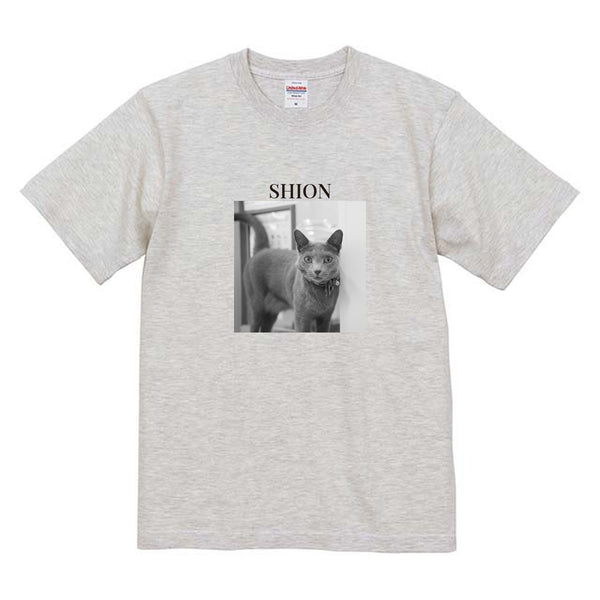 シオン モノクロ写真コットンTシャツ