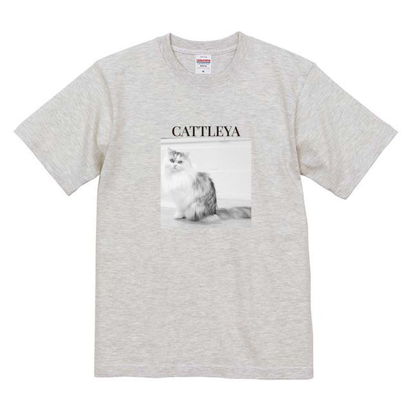 カトレア モノクロ写真コットンTシャツ