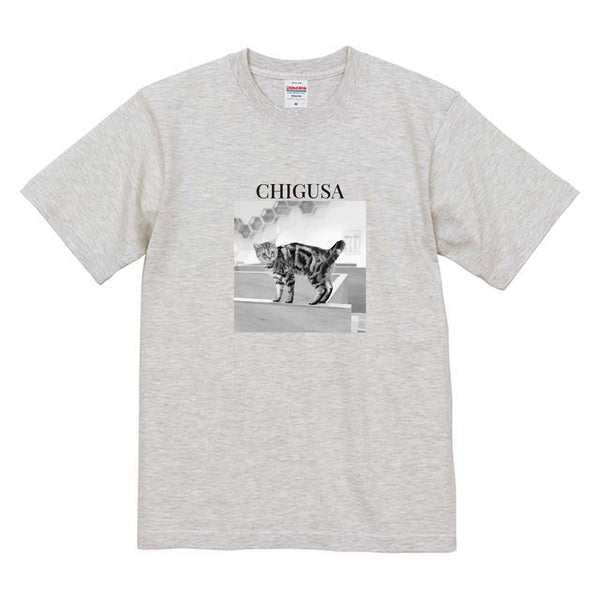 千草 モノクロ写真コットンTシャツ