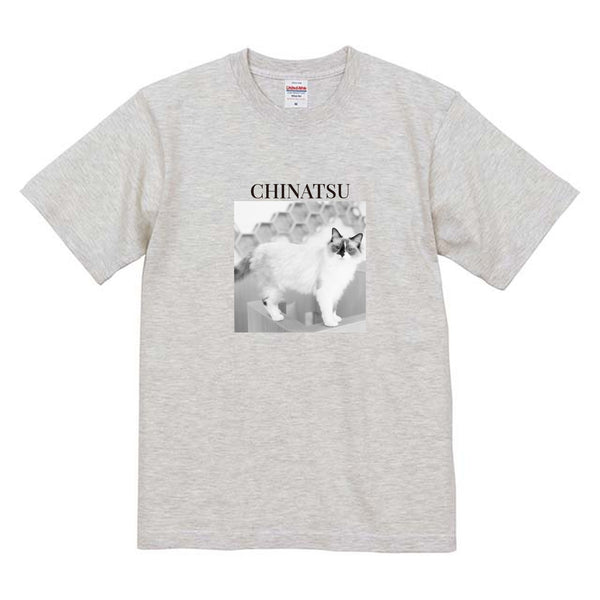 千夏 モノクロ写真コットンTシャツ