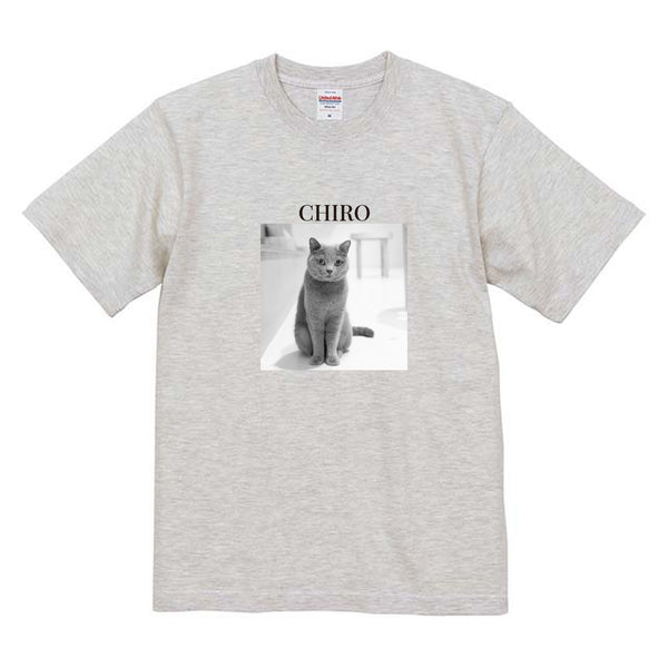 チロ モノクロ写真コットンTシャツ