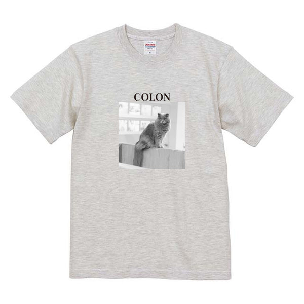 コロン モノクロ写真コットンTシャツ