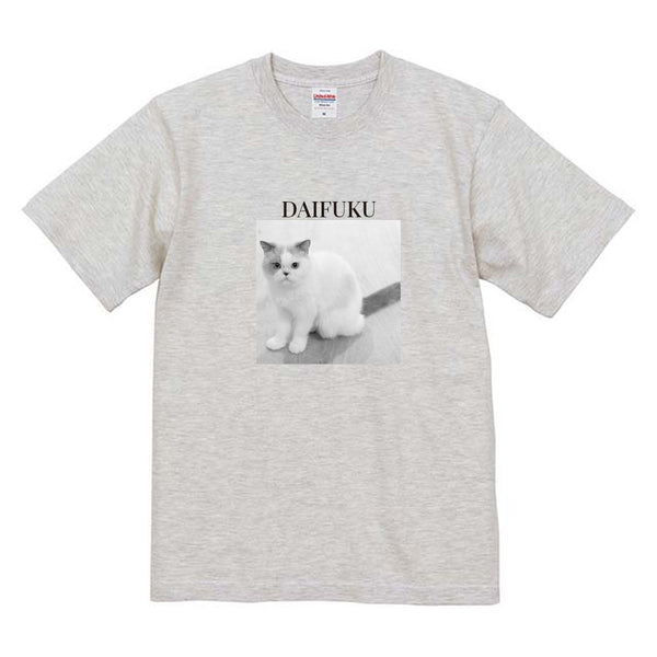 大福 モノクロ写真コットンTシャツ