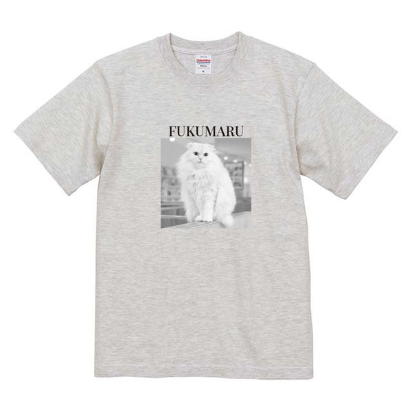 ふくまる モノクロ写真コットンTシャツ