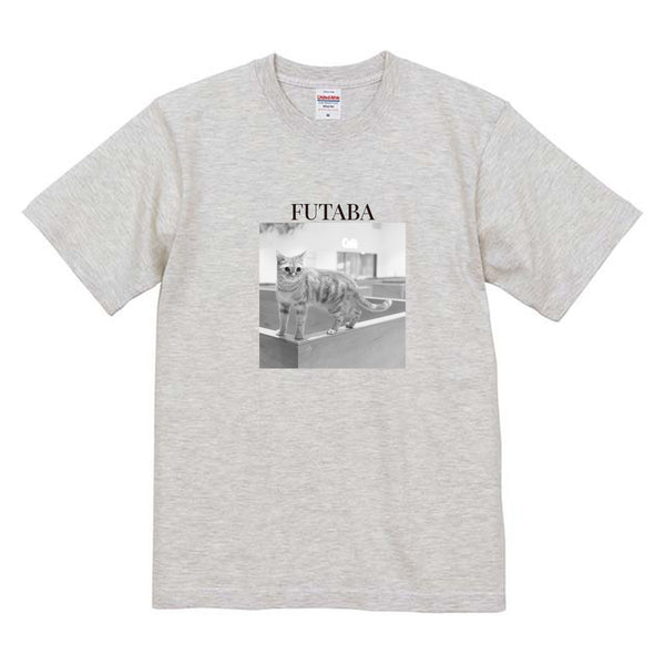 ふたば モノクロ写真コットンTシャツ
