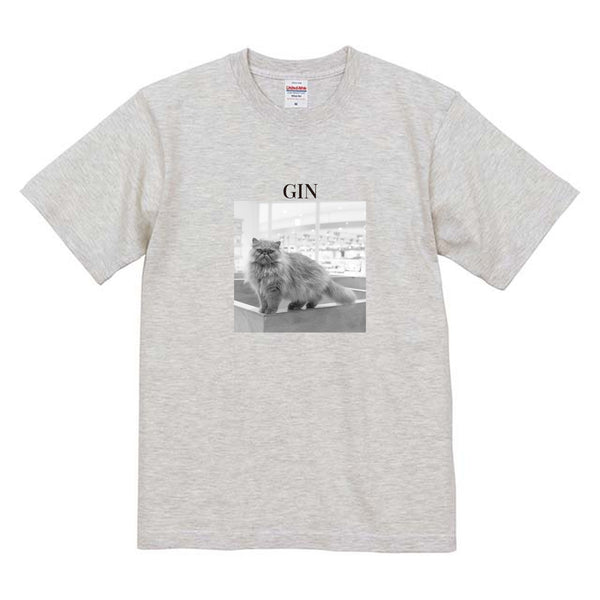 銀 モノクロ写真コットンTシャツ