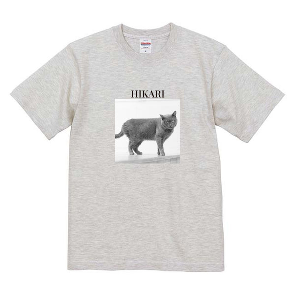 ひかり モノクロ写真コットンTシャツ