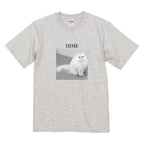 ひめ モノクロ写真コットンTシャツ