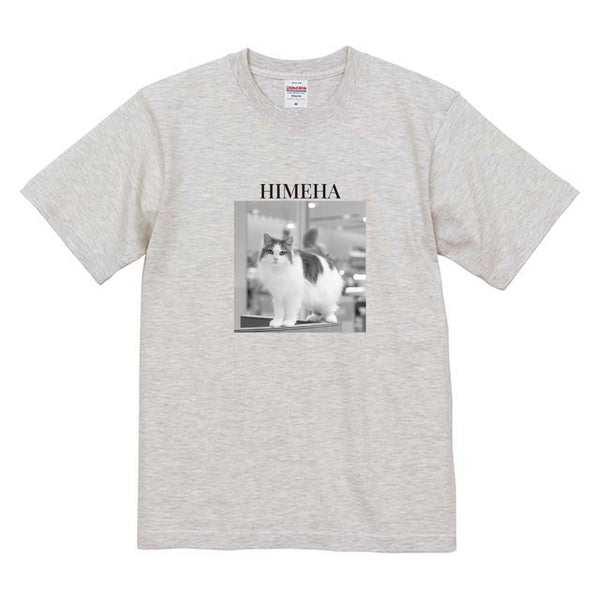 ひめは モノクロ写真コットンTシャツ