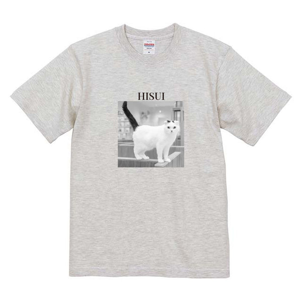 ヒスイ モノクロ写真コットンTシャツ