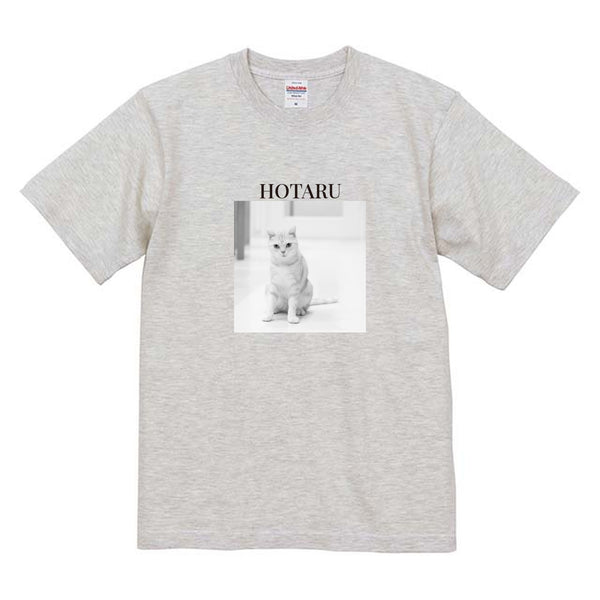 ほたる モノクロ写真コットンTシャツ