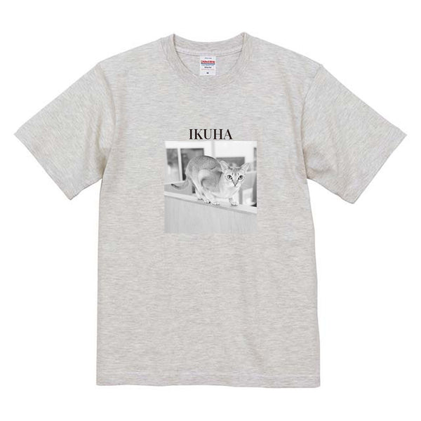 いくは モノクロ写真コットンTシャツ