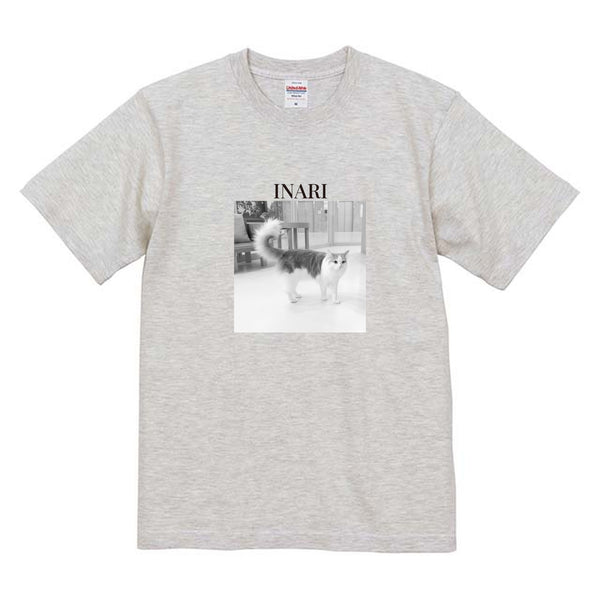 いなり モノクロ写真コットンTシャツ