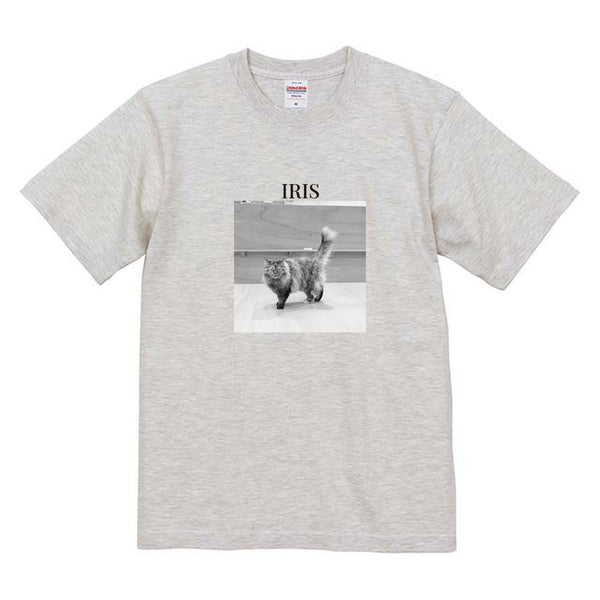アイリス モノクロ写真コットンTシャツ
