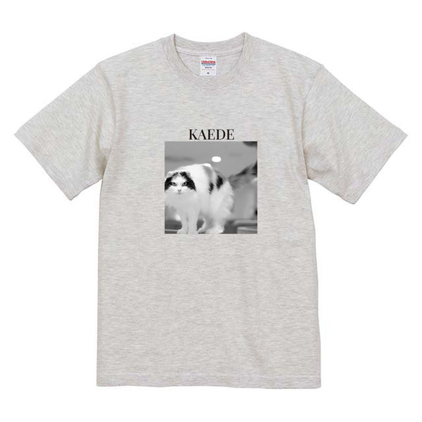 楓 モノクロ写真コットンTシャツ