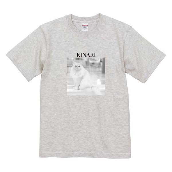 きなり モノクロ写真コットンTシャツ
