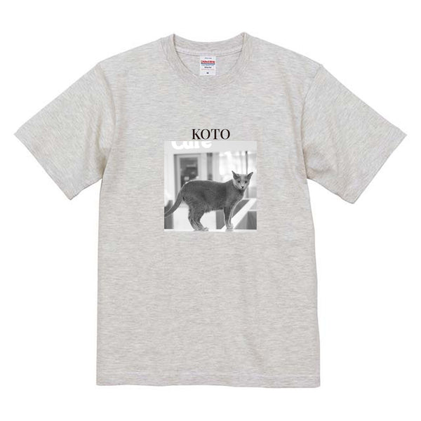 琴 モノクロ写真コットンTシャツ