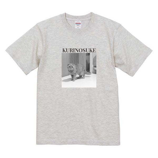 くりのすけ モノクロ写真コットンTシャツ