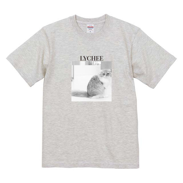 ライチ モノクロ写真コットンTシャツ
