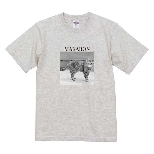 マカロン モノクロ写真コットンTシャツ