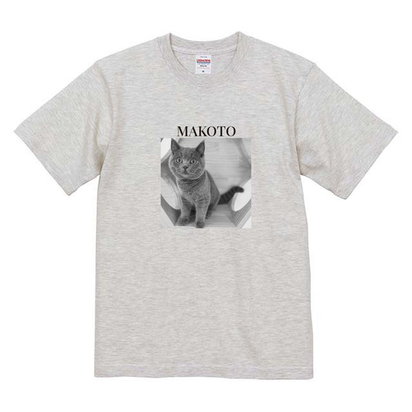 諒 モノクロ写真コットンTシャツ