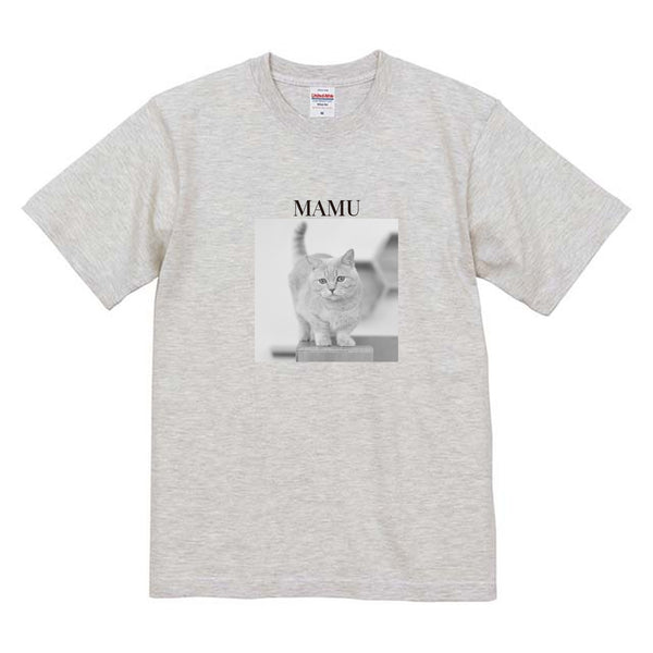 マム モノクロ写真コットンTシャツ