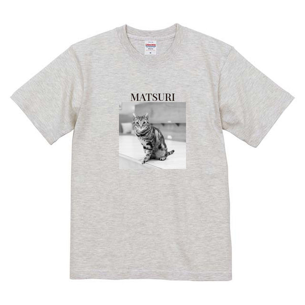 まつり モノクロ写真コットンTシャツ