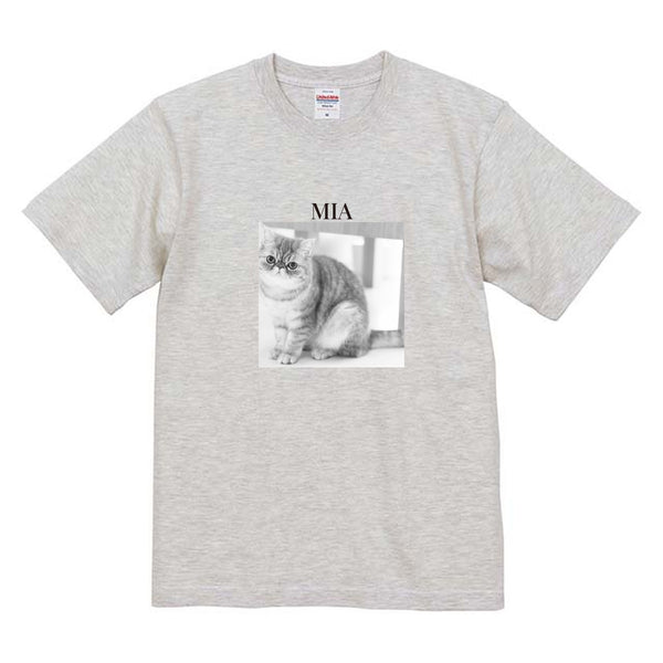 ミア モノクロ写真コットンTシャツ