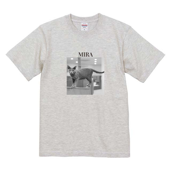 ミラ モノクロ写真コットンTシャツ