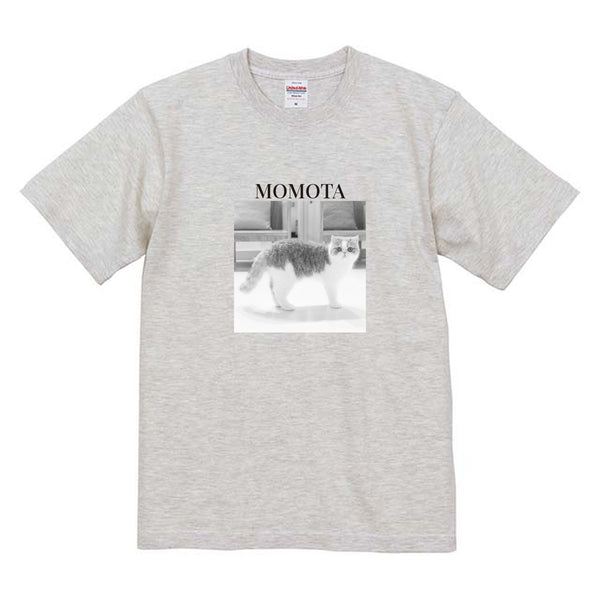 桃太 モノクロ写真コットンTシャツ