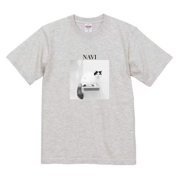 ナビ モノクロ写真コットンTシャツ
