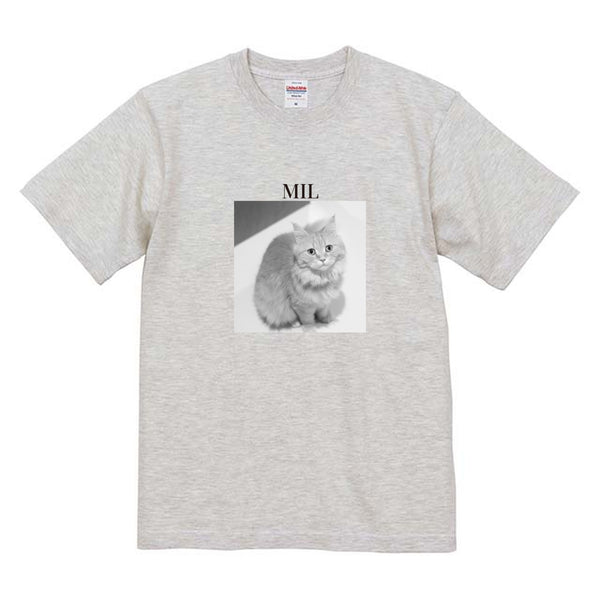 ミル モノクロ写真コットンTシャツ