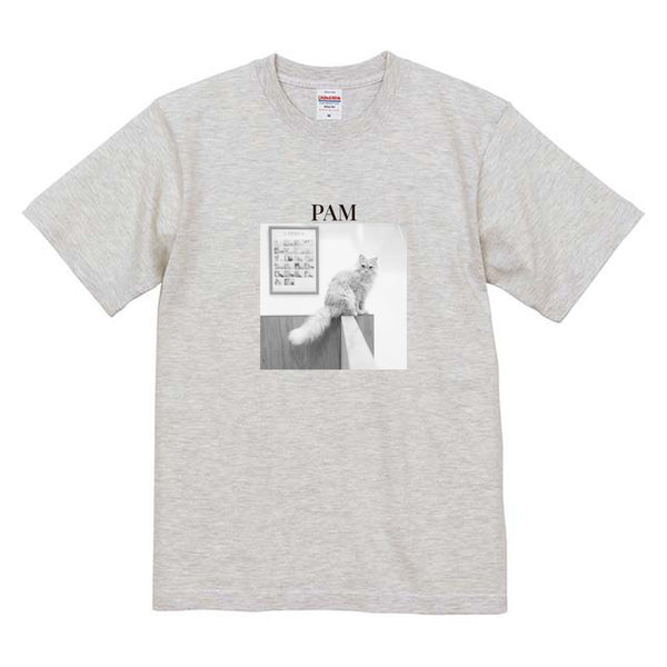 パム モノクロ写真コットンTシャツ