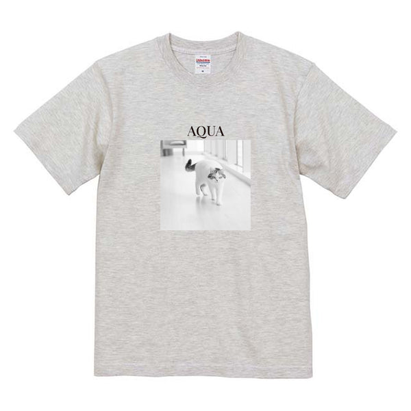 あくあ モノクロ写真コットンTシャツ