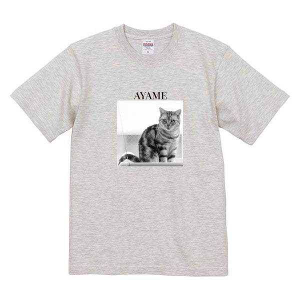 あやめ モノクロ写真コットンTシャツ