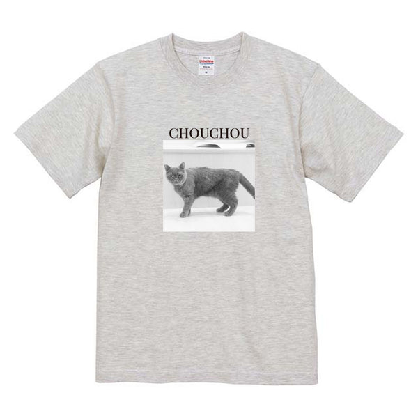 シュシュ モノクロ写真コットンTシャツ