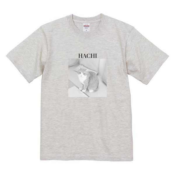 はち モノクロ写真コットンTシャツ