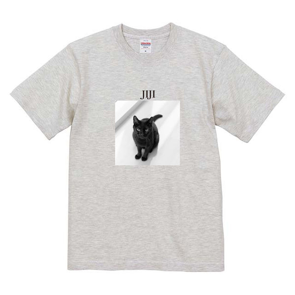 ジジ モノクロ写真コットンTシャツ