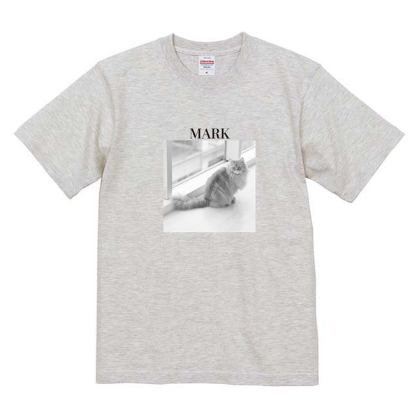 マーク モノクロ写真コットンTシャツ