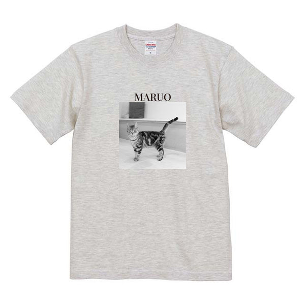 まるお モノクロ写真コットンTシャツ