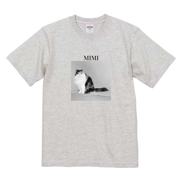 ミミー モノクロ写真コットンTシャツ