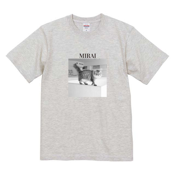 みらい モノクロ写真コットンTシャツ