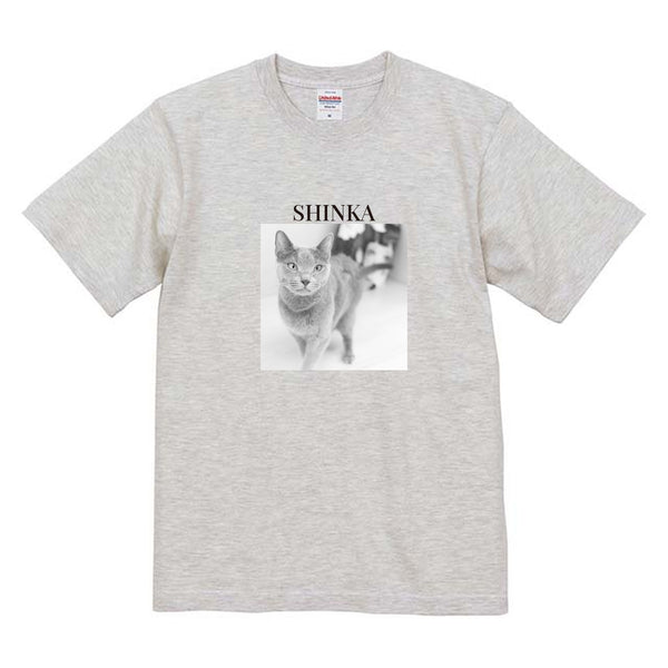 しんか モノクロ写真コットンTシャツ