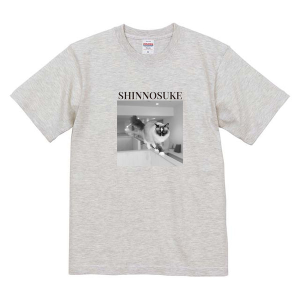 しんのすけ モノクロ写真コットンTシャツ