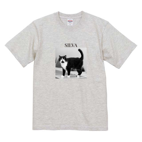 シルバ モノクロ写真コットンTシャツ