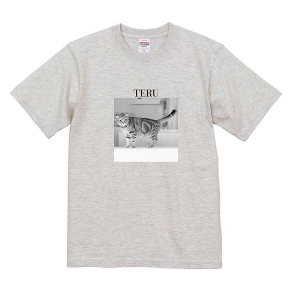テル モノクロ写真コットンTシャツ
