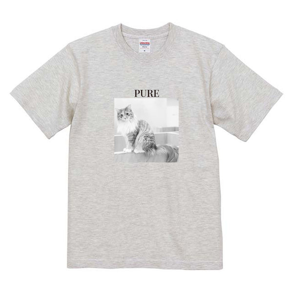 ピュア モノクロ写真コットンTシャツ