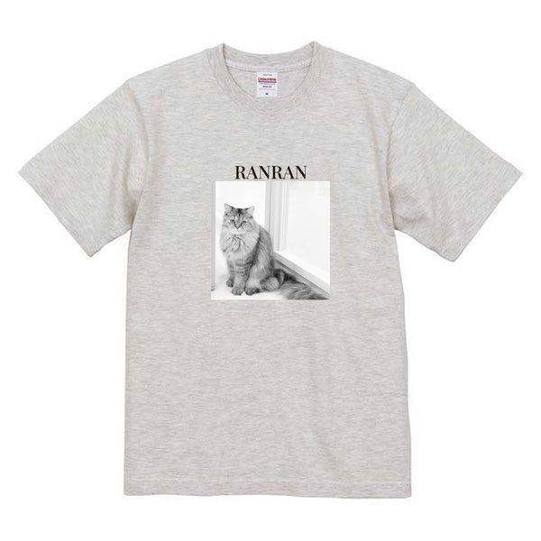 らんらん モノクロ写真コットンTシャツ