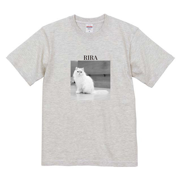 リラ モノクロ写真コットンTシャツ